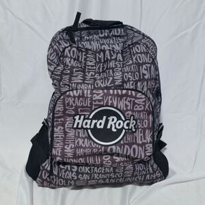 Hard Rock Cafe Black & Gray City-Print Backpack